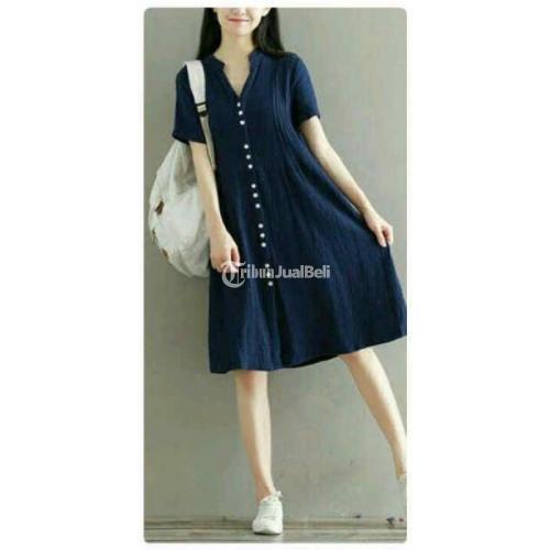 baju wanita korea terbaru button dress navy putih murah dijual tribun jualbeli baju wanita korea terbaru button dress navy putih murah dijual tribun jualbeli