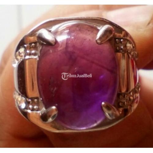 Batu Cincin Amethyst Warna Ungu Gelap  Natural Elegan di 