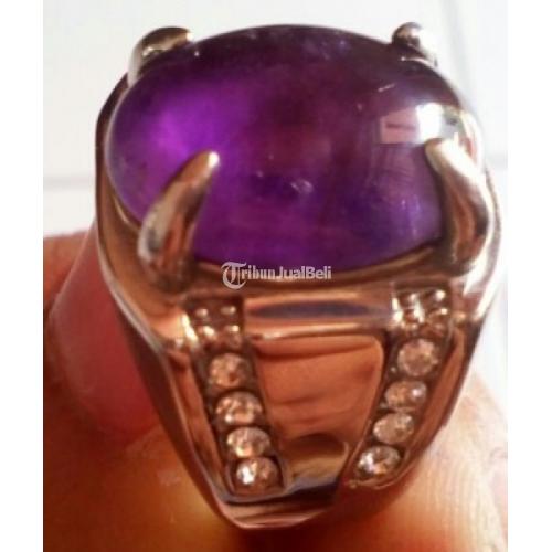 Batu Cincin Amethyst Warna Ungu Gelap  Natural Elegan di 