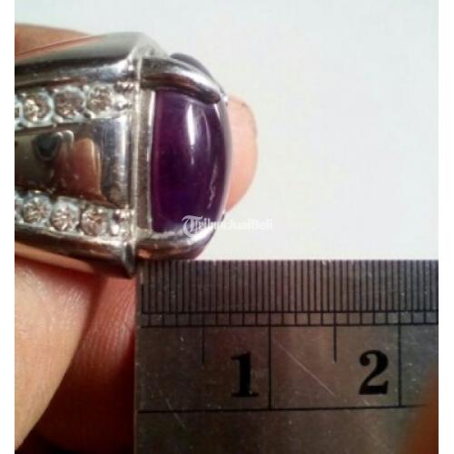 Batu Cincin Amethyst Warna Ungu Gelap  Natural Elegan di 