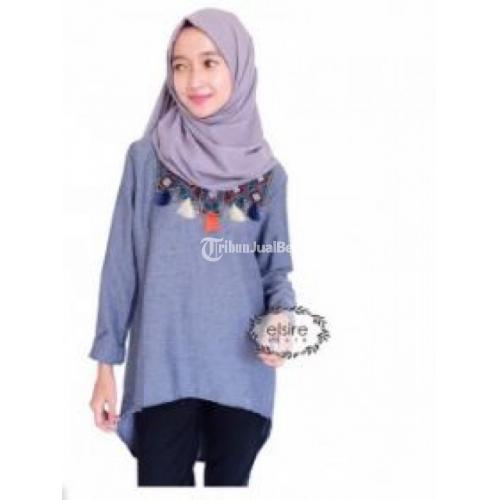  Baju  Cewek  Tria Long Top Baru Bahan Perpaduan Spesial 