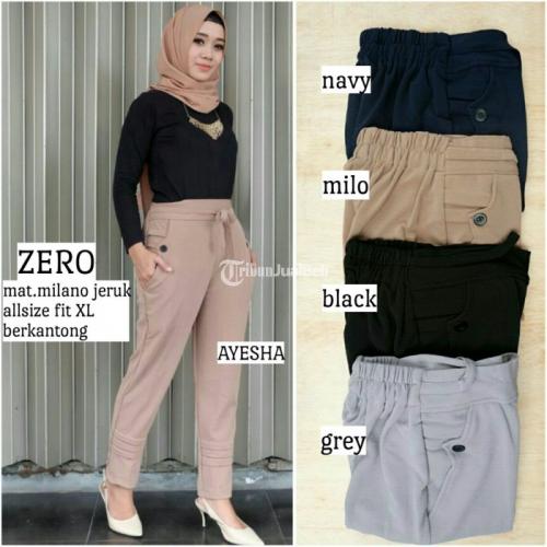  Celana  Panjang Zero Pants Bahan  Milano  Jeruk New 