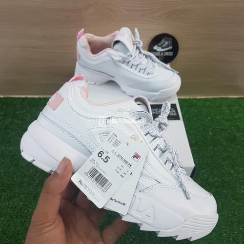  Sepatu  Wanita Fila  Disruptor 2 White Pink Women Shoes 