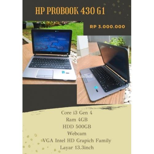 Laptop Kelas Bisnis Bekas HP ProBook 430 G1 Core i3 Gen 4 Mulus Harga