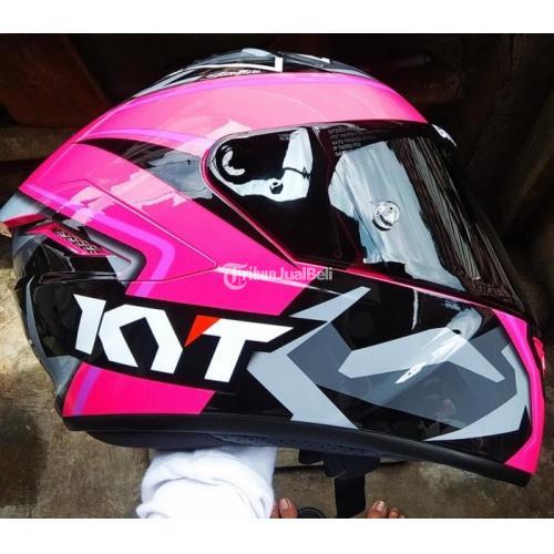 helm kyt full face pink