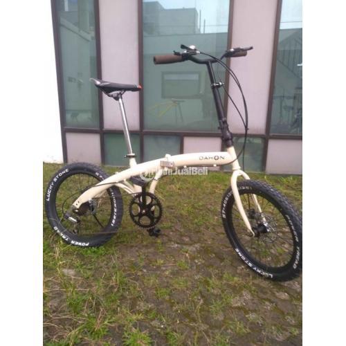 Sepeda Lipat Ukuran 20 Repaint Ivory Frame Besi 7 Speed di