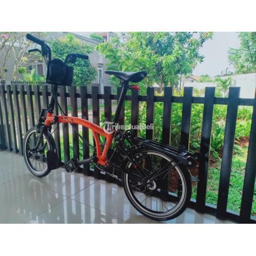  Sepeda Brompton M6R Bekas Warna Orange Black Seli Murah 