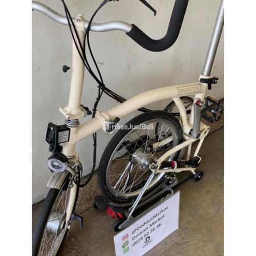  Sepeda  Lipat Brompton  P6RD Ivory White 2021 Second  Bagus 