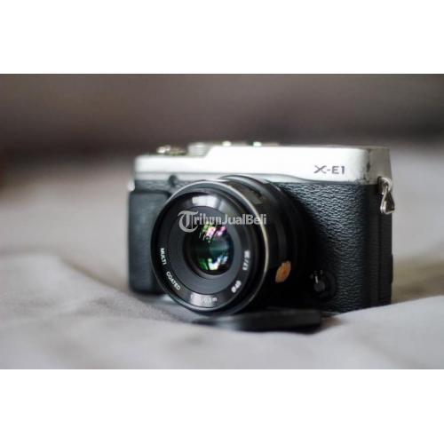 Kamera Mirrorless Fujifilm  XdiE1 Lensa Meike 35mm f 1 7 