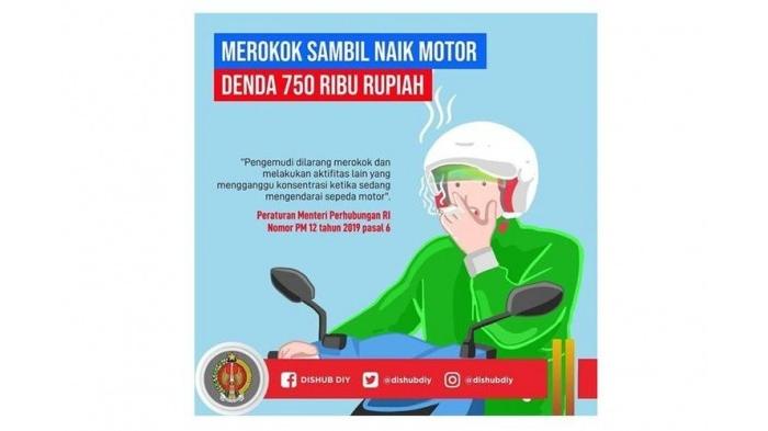 Dilarang Merokok Saat Naik Motor, Nekat Bakal Kena Denda Rp 750.000 ...